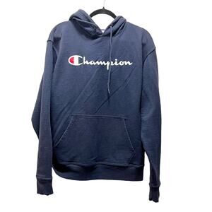 Champion Authentic Athleticwear Hoodie Sweatshirt Jacket Blue Cotton Pullover M